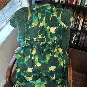 Vintage Merona Target Green and Yellow Sleeveless Dress